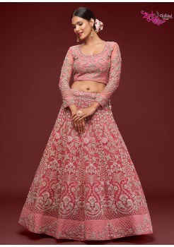 Pink   Soft Net Lehenga